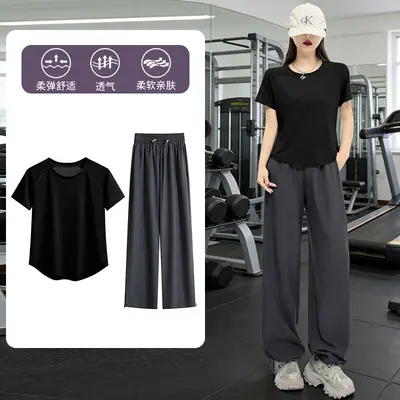 Damen Quick-Dry Sportset mit atmungsaktivem Kurzarm-Oberteil - 11