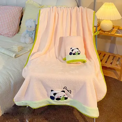 Coral Fleece Handtuch Set tragbar Bademantel - 7