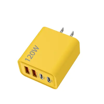 120W Fast Charger Head, Dual TYPE-C + Dual USB, UK and US Standard - 7