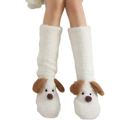 Dicke Korallenfleece-Hausschuhsocken, Winter, für Innenbereich