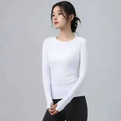 Women's yoga top, long sleeve, quick-dry, outdoor - 11