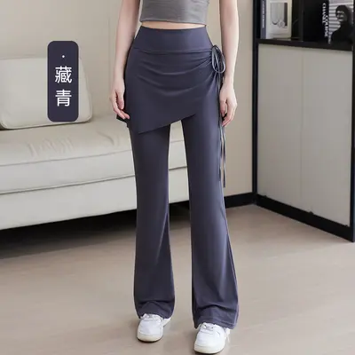 Women's Thin Micro Flare Yoga Pants, Shark Style, Leg-Lengthening - 12
