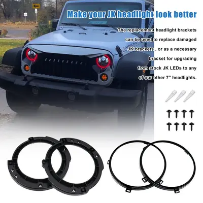 7 Inch Round Headlight Mounting Bracket for 07-17 Jeep Wrangler JK - 3
