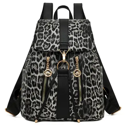Leichter Leopardenmuster-Rucksack, zweifach nutzbar, Retro-Stil - 7