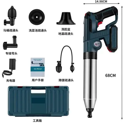 Rechargeable High-Pressure Drain Auger, Lithium Battery, Toilet and Sink - 9