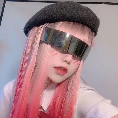 Damen-Partysonnenbrille, einteilig, Sci-Fi-Stirnband-Design - 4