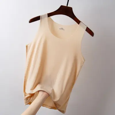Summer Seamless Ice Silk Camisole for Women, Korean Style Straps - 12