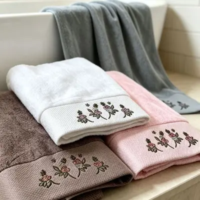Gaoyang Hotel reine Baumwoll-Badetücher im Großhandel, 100% Baumwolle, extra groß und dick, saugfähig, anpassbares Logo, fusselarm, für Männer und Frauen. - 4