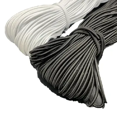 Black Latex Elastic Cord, High Elasticity, for Clothing and Hats - 6