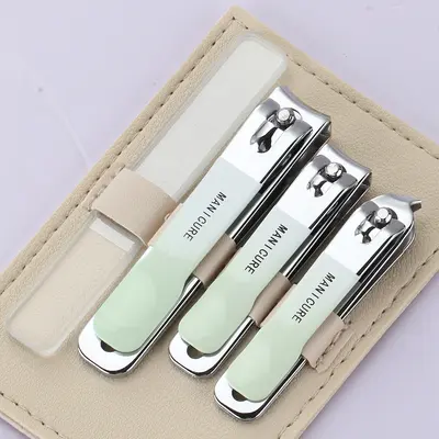 Nagelpflege-Set mit Nagelfeile und Nagelschere, hochwertig, Maniküre-Schere mit Farbverlauf, 4-teiliges Set, Nagelschere, komplettes Set, ab 1 Stück erhältlich