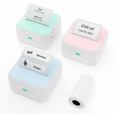 Etiket yazıcı taşınabilir Bluetooth termal barkod kendinden yapışkanlı ticari tabela etiketi ev not etiket makinesi sınır ötesi