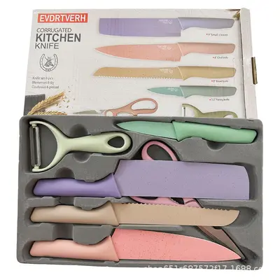 Macaroon stainless steel knife set, 6-piece, kitchen tools - 8