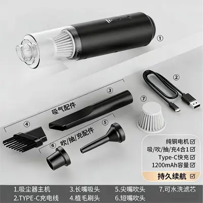 New Wireless Charging Vacuum Cleaner Car Household Handheld Compact Multifunctional Portable Car-mounted 2-in-1 - 9