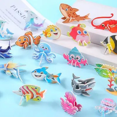 Çocuklar için kağıt 3D puzzle, kapibara şeklinde, hediye - 10