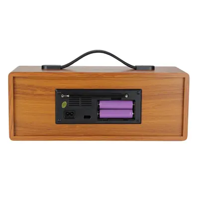 Retro Bluetooth Speaker with Card Slot, Portable Wooden Stereo Radio - 5