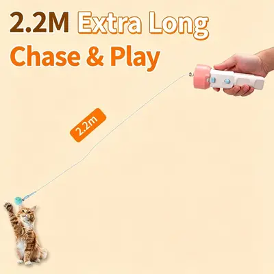 Electric Cat Teaser Launcher with Retrievable Projectile, Rechargeable - 5