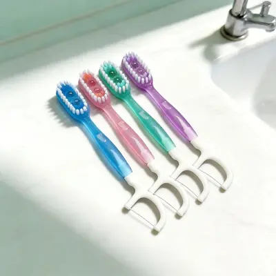 Çapraz Sınır Patlamali Diş Fırçası Tek Kullanımlık Mini Taşınabilir Ev Bağımsız Paket İngilizce Yumuşak Kıl Diş İşi Diş Iplikleri Set Toptan