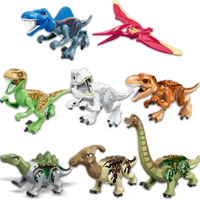 Jurassic Dinosaur Building Blocks Educational Small Particle Set Compatible with YG - 6