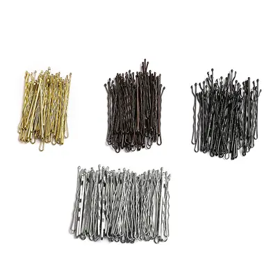 50-Piece Pack Simple Black Hair Clips, Straight Bobby Pins and Side Clips