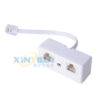 American Telephone Line One-to-Two Adapter, 6P4C RJ11 RJ14 Cable