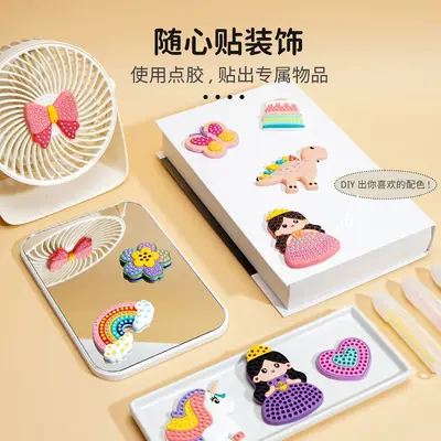 跨境儿童女孩DIY手工点珠笔创意卡通公主钻石贴画益智玩具批发
