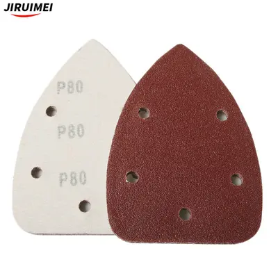 Üçgen zımpara kağıdı 140x90 mm, 5 delikli, kendinden yapışkanlı