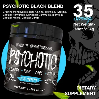 跨境热销款包邮 GMP氮泵训练前粉剂Psychotic Pre-Workout Powder - 3