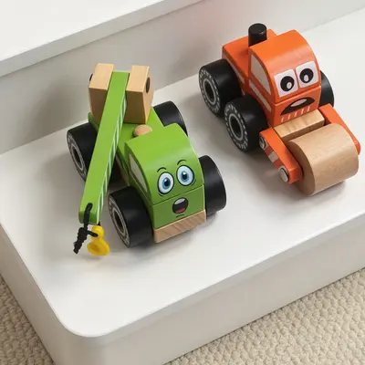 Holz-Konstruktionsfahrzeug-Bausatz für Kinder, Montessori-Lernmaterial