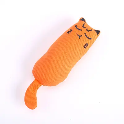 Cute Expression Thumb-Shaped Plush Cat Toy, Bite-Resistant - 10