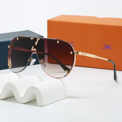 Rivet Toad-Shaped Large Frame Metal Sunglasses - 3