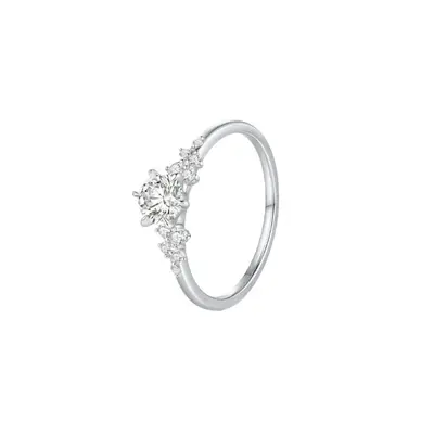 S925 sterling silver zircon ring, classic sparkling design