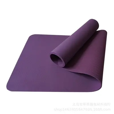 Solid Color TPE Yoga Mat 8mm, Odorless Non-Slip Fitness Mat - 4