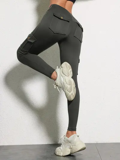 Damen Laufhose, elastisch, eng, hohe Taille, schnelltrocknend - 2