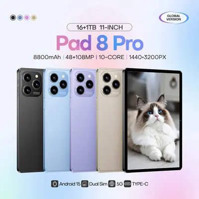Sınır ötesi e-ticaret 2025 10.1 inç incell ekran Pad8Pro tablet çift hatlı 4G arama 4+32