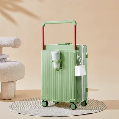 Wide Trolley Suitcase 24 Inch Silent Wheels Aluminum Frame Boarding Case - 10