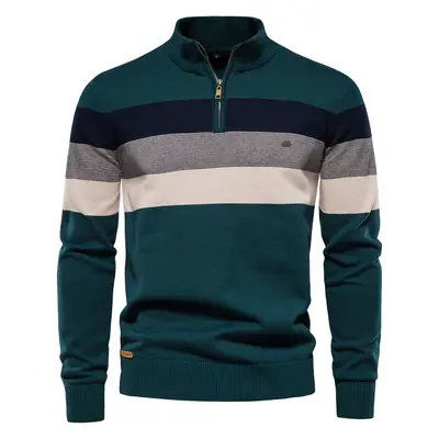 Men's Open-Chest Stand Collar Knitted Sweater, Pullover - 8