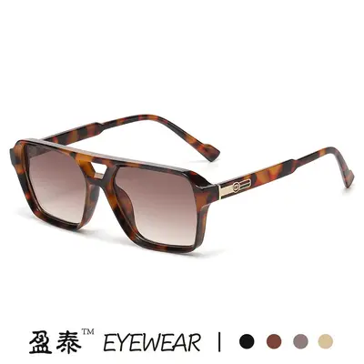 Herren-Pilotenbrille im Retro-Stil, Doppelsteg, quadratischer Rahmen, koreanischer Stil - 3