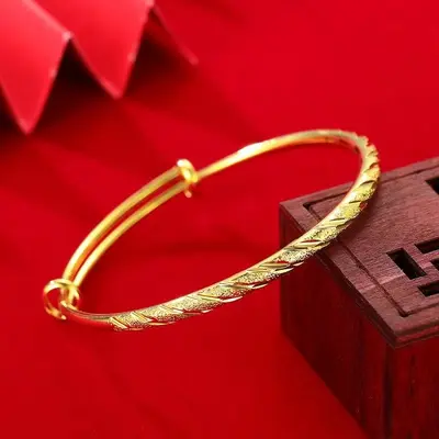Gümüş kaplama bilezik, saf gümüş katı tasarım kadınlar için - 7