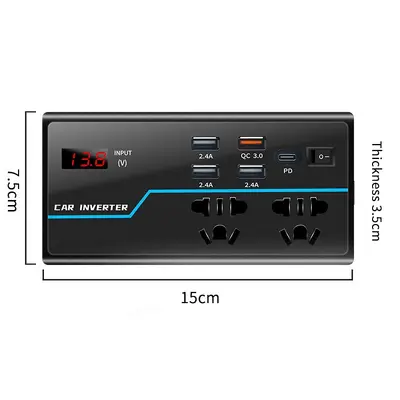 Auto-Wechselrichter 12V/24V auf 110V/220V mit Zigarettenanzünder - 8