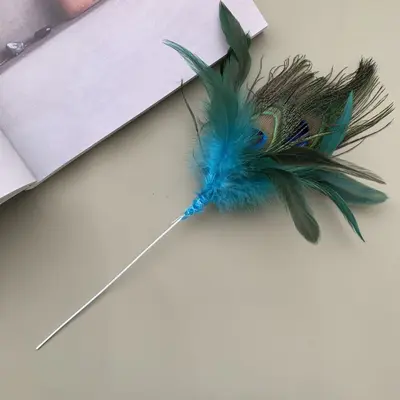 Feather Cat Teaser Wand, DIY Christmas Tree Ornament Craft Material - 7