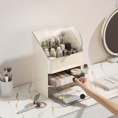 Schminktisch-Kosmetik- und Lippenstift-Organizer mit Schublade staubdicht