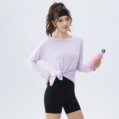 Women's Loose Long-Sleeve Yoga Top, Quick-Dry, Breathable - 10