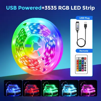 E-spor atmosferi için müzikle uyumlu renk değiştiren LED ışık şeridi, kendinden yapışkanlı düşük voltajlı 5V Bluetooth akıllı RGB ışık şeridi seti.