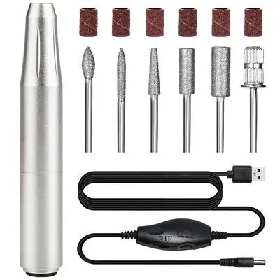 Mini Electric Nail Drill Polisher Nail File Remove Dead Skin Handheld Nail Grinding Pen Variable Speed Nail Removal Grinding Machine - 8