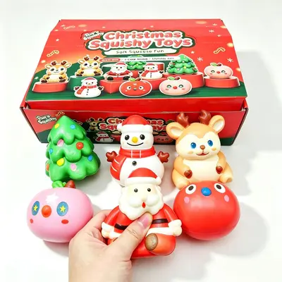 Noel Baba PU sıkma oyuncağı, yavaş geri dönüşlü stres atıcı - 6