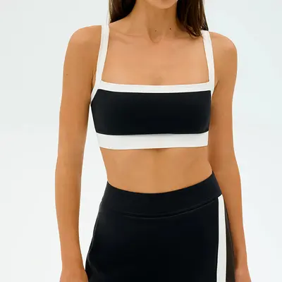 Yoga-Tanktop, farbig abgestimmt, mit Brustpolster, Fitness
