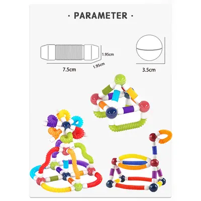 【Zertifikate vollständig】Kinder-DIY-Teleskoprohr Vielseitiger Magnetstab Baustein Zusammensteck-Magnetbausatz Lernspielzeug grenzüberschreitend