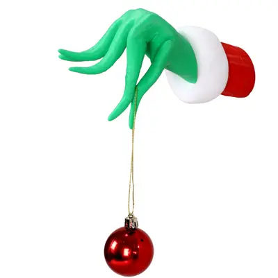 Amazon New Arrival In-Stock Christmas Grinch Plush Hands and Feet Pick DIY Scene Decoration Christmas Tree Ornament