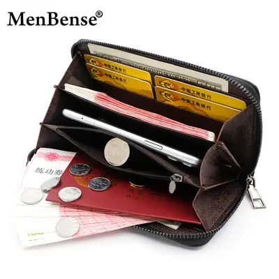 Erkek Uzun Clutch Cüzdan, Büyük Hacimli, Kabartmalı, Fermuarlı - 3