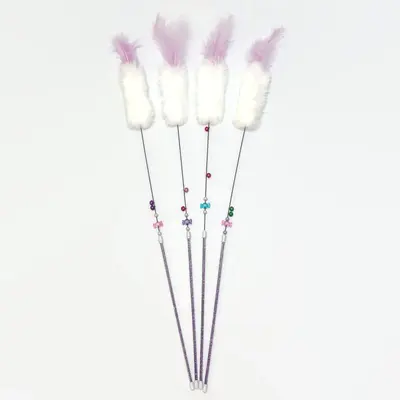 Laser Mouse Cat Toy with Feather Bell Chew Teaser Wand - 5